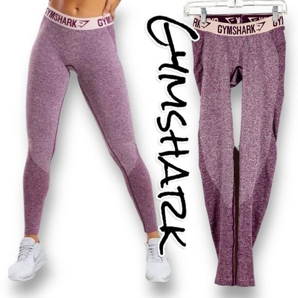 Gymshark Flex Leggings Dark Ruby Marl Blush Size Small - Picture 1 of 9